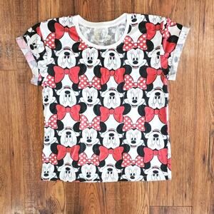 Disney Junior's Minnie Mouse Short Sleeve Crewneck Graphic Tee Shirt Medium M